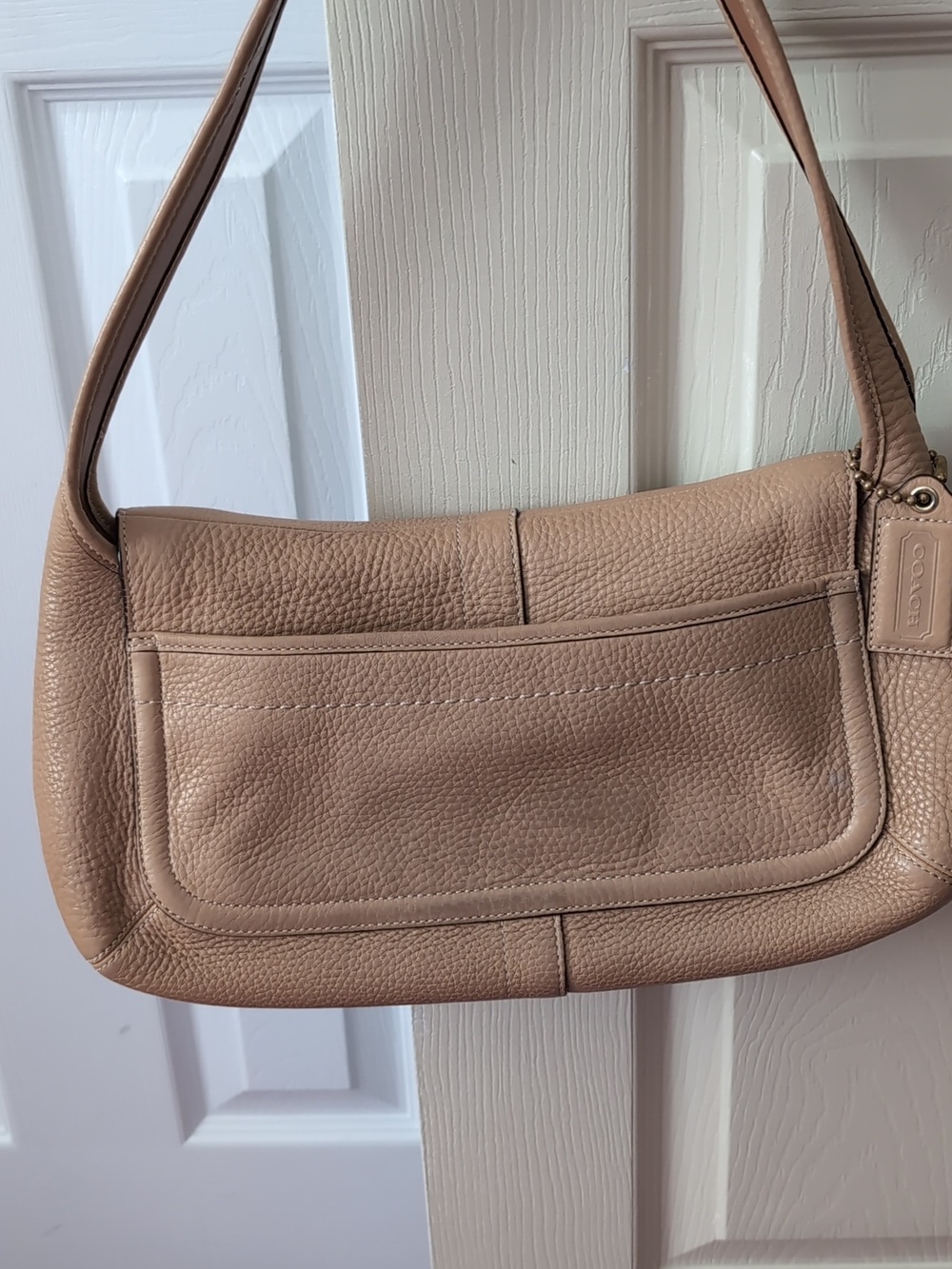Coach Pebbled Shoulder Bag in Light Brown - Picture 2 of 4